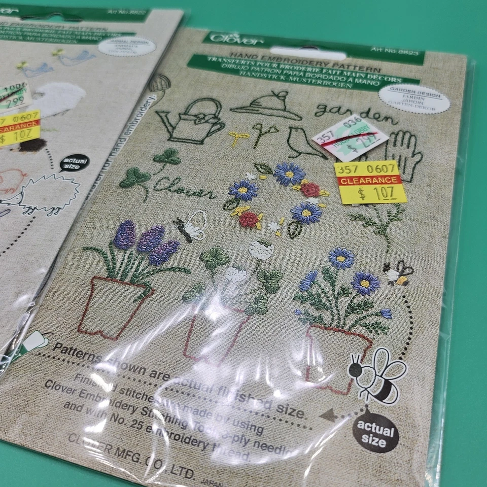 Nuevo Trébol Sellado Bordado a Mano Patrón Animal Y Jardín Patrones 8822 y 8823 Foto 3 de 4