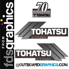 Tohatsu 70hp automixing outboard engine decals/sticker kit