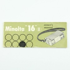 Minolta 16 II Camera Manual - Vintage Guide Instructions