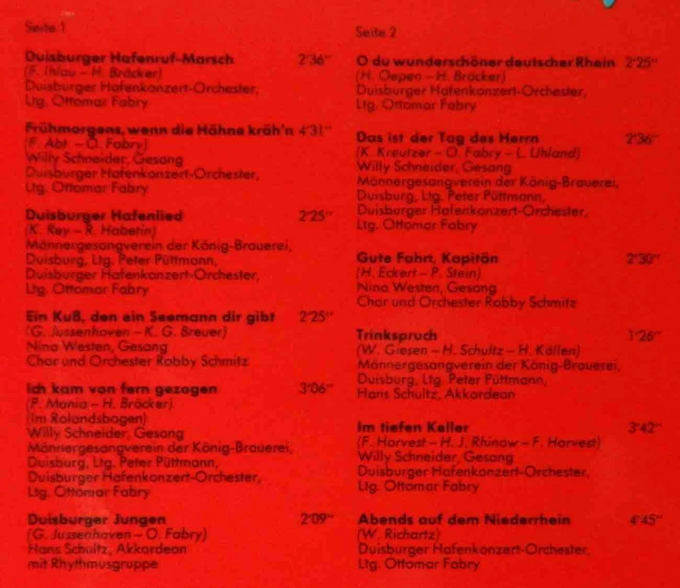 LP Duisburger Hafenkonzert (Telefunken SLE 14 703-P) D 1973 Promo - Bild 2 von 2