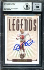 Joe Montana Autographed 2020 Panini Legacy Card #128 Auto Graded Gem Mint 10 BAS