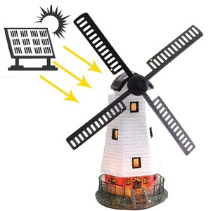 Solar Windmühle LED Windrad Beleuchtung Garten Deko Figur ...