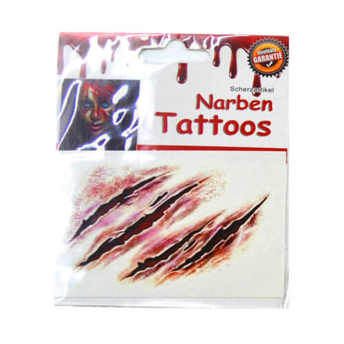 Realistische Narben Tattoos ideal für Ihre Halloween Verkleidung Wunden Blut #02 - Bild 1 von 2