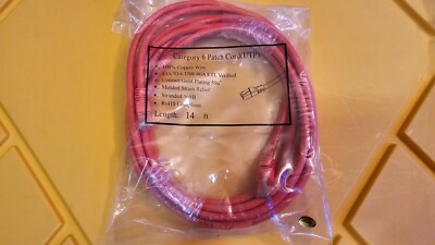 Monoprice OEM 14Ft. Cat6 Ethernet Patch Cord(UTP) Stranded 568B, Multi Colors