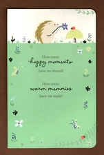 Hedgehog Mother's Day Card American Greetings 8.25" Pearl Bead Metallic Embossed