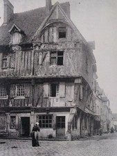 France Antique RPPC Postcard Early 1900s Rare Nogent Le Roi Street View House 