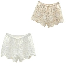 Trendy Lace Detail Shorts Comfortable Cotton For Relaxed Home Or Vacation Wear