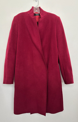 Haider Ackermann Wool Blend Long Line Coat Red Hook Loop Hidden