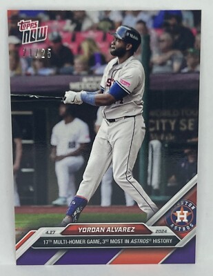 2024 Topps Now #127 Yordan Alvarez Houston Astros PURPLE Parallel 21/25 SP