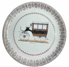 Homer Laughlin China 10" Collectible Plate Antique Car Omnibus No.402 VTG
