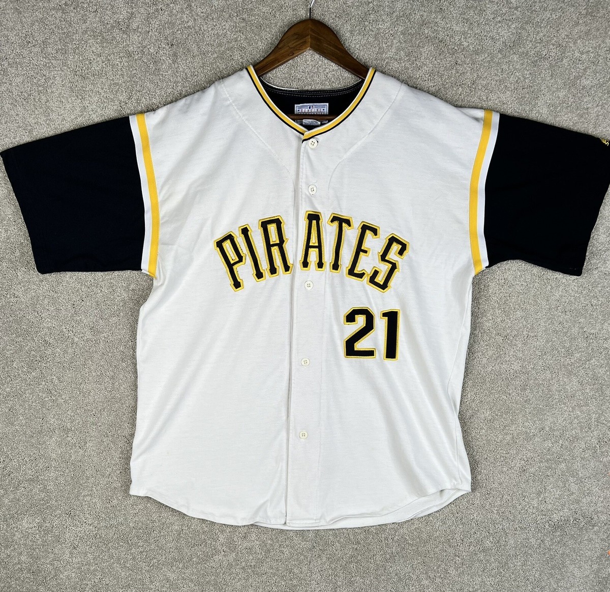 VTG 90s Starter Pittsburgh Pirates Roberto Clemente #21 Jersey Sz XL See  Pics!