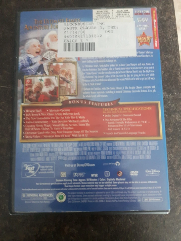 Santa Clause 3 The Escape Clause 2007 DVD Movie Widescreen Good Condition - Image 2 of 2