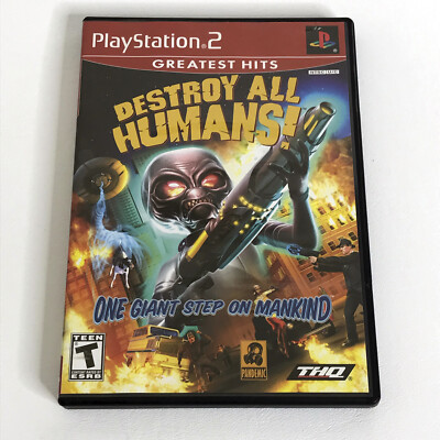 PS2 DESTROY ALL HUMANS Greatest Hits Edition w/ Manual SONY PLAYSTATION 2