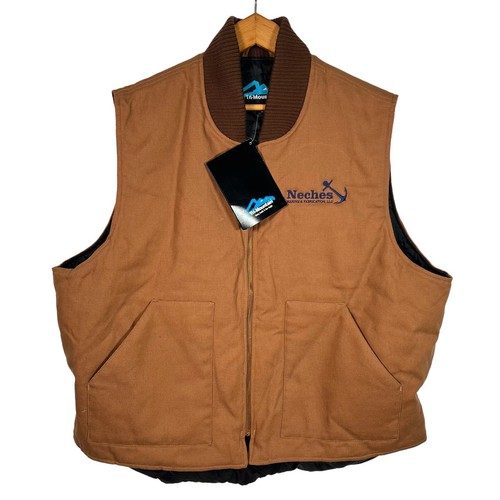 Tri Mountain insulated Men Vest XL Neches Marine & Fabrication Inside is Quilted
