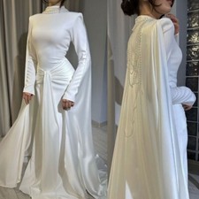 Luxury White Satin Sweetheart Wedding Dresses Court Train A Line Bridal Gowns