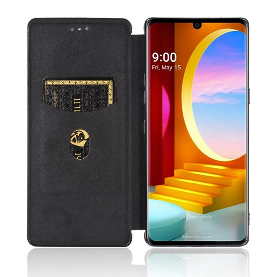 Para LG Terciopelo 5G/4G Delgado Soporte Rígido Abatible Portatarjetas A Prueba de Golpes Teléfono Estuche Cubierta Foto 4 de 4