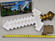 Minecraft Diamond Sword Light Up 21in Mattel 2017 Tested Works LED Toy