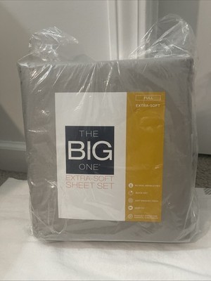 NEW The Big One 4-Piece Sheet Set ~ FULL SIZE ~ 275 Thread Count ~ Lattice Gray