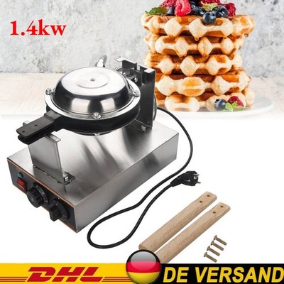 1.4KW Elektrisch Eiwaffeleisen Ei Kuchen WaffleMaker Edelstahl Puff Bubble Baker