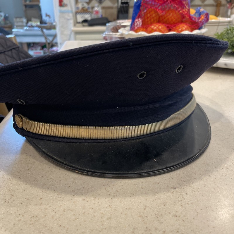 100% Wool Vintage Obsolete Lancaster Brand California Police Cap Hat Size 6 7/8