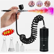 Tragbares Airbrush Set Spritzpistole mit Kompressor Mini Kabellose Air Brush