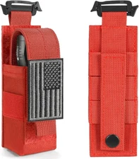 Tactical Flashlight Holster, Adjustable Flashlight Pouch Holder Molle Torch Carr