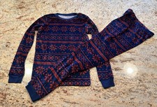 The Children's Place Kids Microfleece Christmas Holiday Pajamas Set Red Sz XL 14