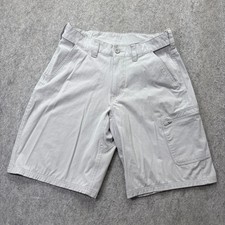 Huk Cargo Fishing Shorts Men M Gray 10" Stretch Next Level Performance