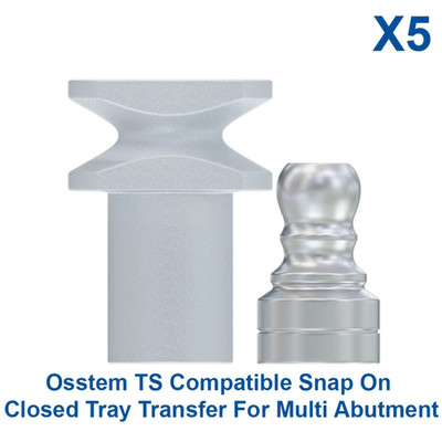 5x Dental 0sstem TS Compatible Snap On Closed Tray Transfer For Multi Abut ment