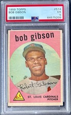 1959 Topps Bob Gibson Rookie #514 PSA 5 EX RC HOF St. Louis Cardinals