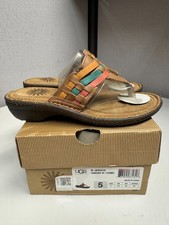 UGG Women's Jenaya Chestnut Multi leather Sandal Size 5 New