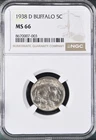 1938-D  5C  Buffalo Nickel NGC MS66   8670007-003