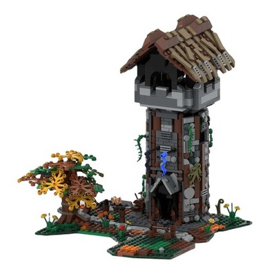 Medieval Watchtower in the Woods for Modular Castle 1232 Pieces MOC Build