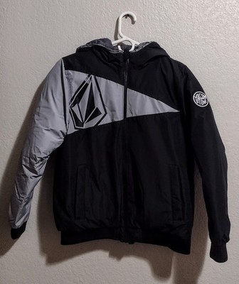 Volcom Boys' Reversible Puffer Jacket - Durable Insulated Winter 14-16, Black 