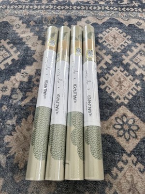 NuWallpaper x Aja Horvat Peel & Stick Wallpaper Green Scallop LOT of 4 Rolls