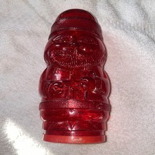 Vintage SANTA CLAUSE RED PLASTIC CANDY JAR CANISTER CONTAINER Christmas