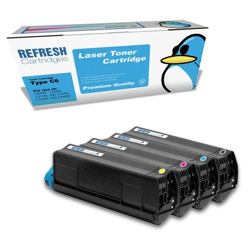 Refresh Cartridges Value Pack Type C6 Toner BK/C/M/Y Compatible With Oki Printer
