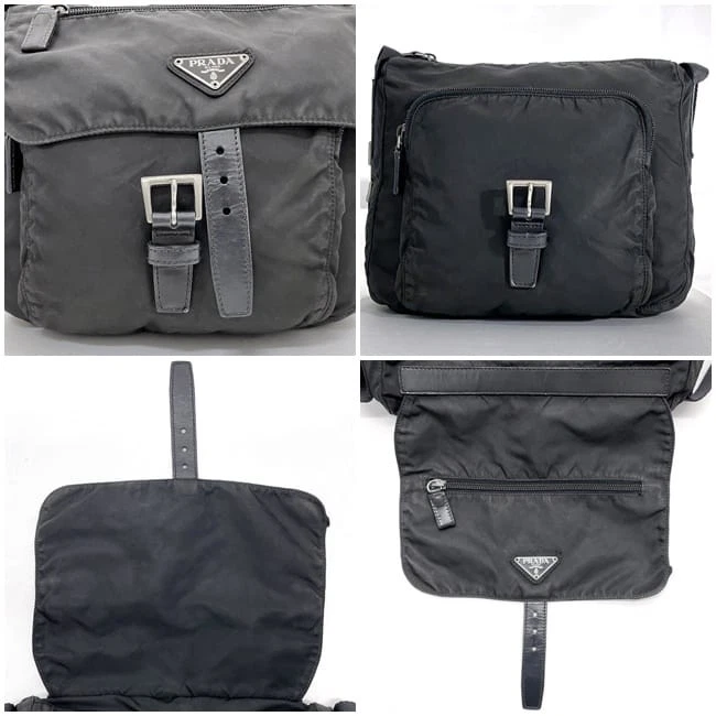 Prada Shoulder Bag ec-23437 Black NERO Tessuto BT8994 Crossbody Nylon Used - Image 3 of 4