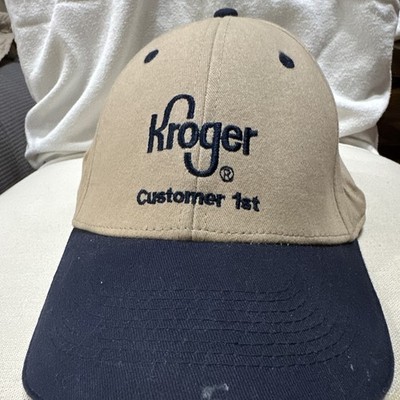 Kroger Customer 1st Embroidered Cotton Adjustable Baseball Cap Beige/Navy OS