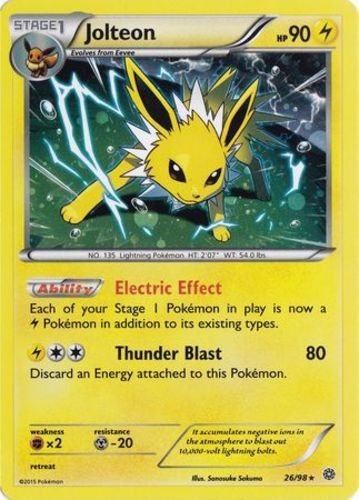 1x Jolteon - 26/98 - Cosmos Holo Moderately Played Pokemon XY-- Ancient Origins