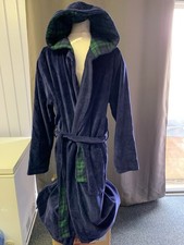 Pendleton Hooded Bathrobe Unisex XS/S Navy Blue Terry Cloth Cotton Heavy Weight