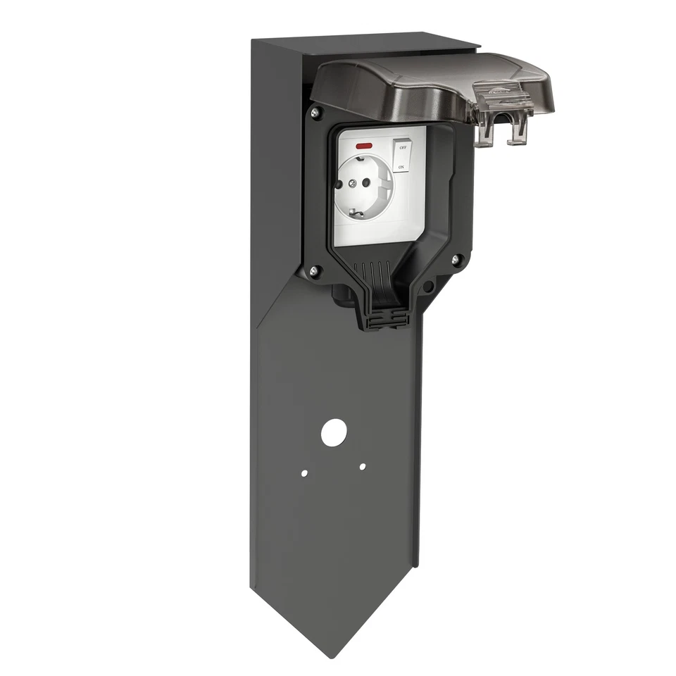 Columna de enchufe de jardín POXO con piqueta de tierra para exteriores IP65
