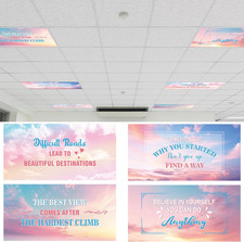 4 Pcs Fluorescent Light Covers for Ceiling Lights 4 X 2 Ft Motivational Magnetic