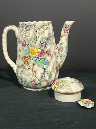 Caffettiera Copeland Spode Patricia gialla 14" con coperchio (riparazione) n. 596271 - Foto 9 di 13