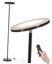 LED Floor Lamp   Super Bright Torchiere with Remote  Foot Switch, Black SE