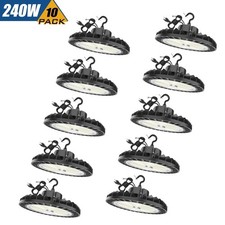 240W LED High Bay UFO Light Dimmable Fixtures Warehouse Commercial Lamp -10 Pack