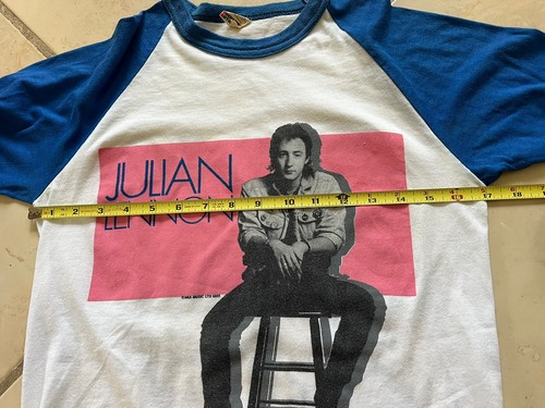 VTG Julian Lennon Valotte Baseball 3/4 Sleeve T-Shirt 1985 Concert Tour Band - Picture 11 of 12