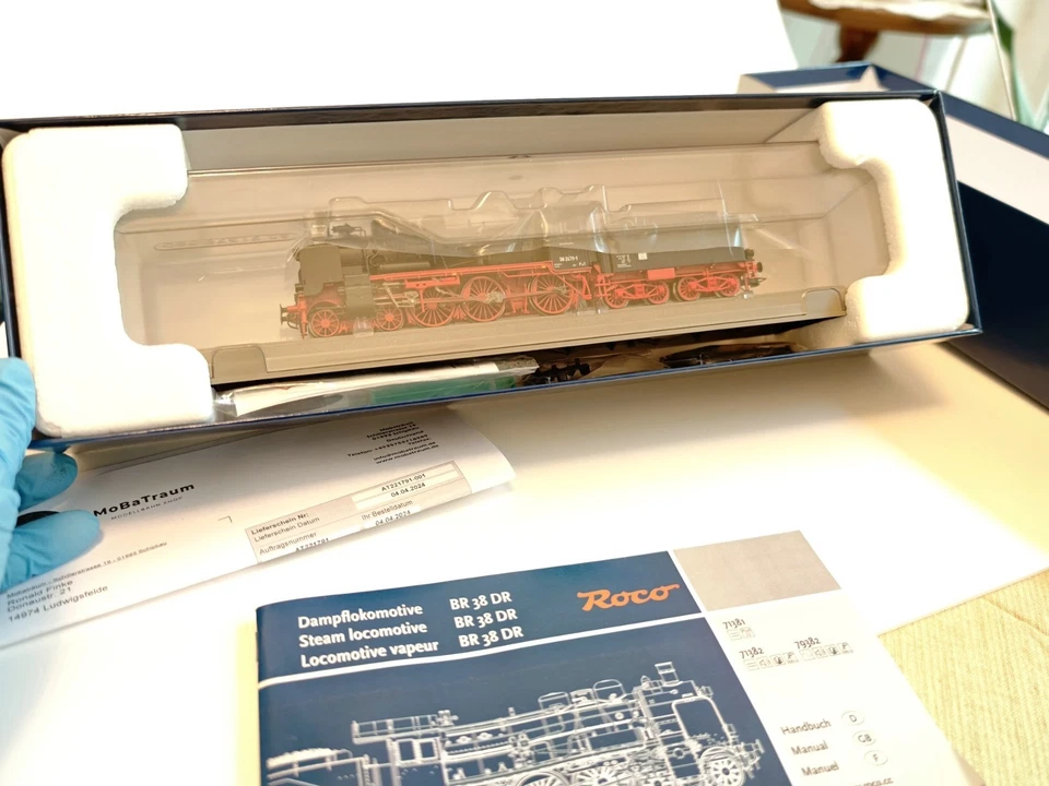 Roco 71382 H0 Dampflokomotive BR 38 DR Ep IV Sound NEUHEIT 2023 dyn.Dampf DC OVP - Bild 4 von 4