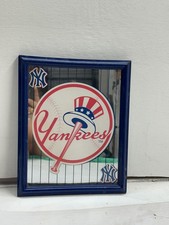 Vintage New York Yankees Mirror Wall Art with Blue Frame-MLB Baseball Memorabila