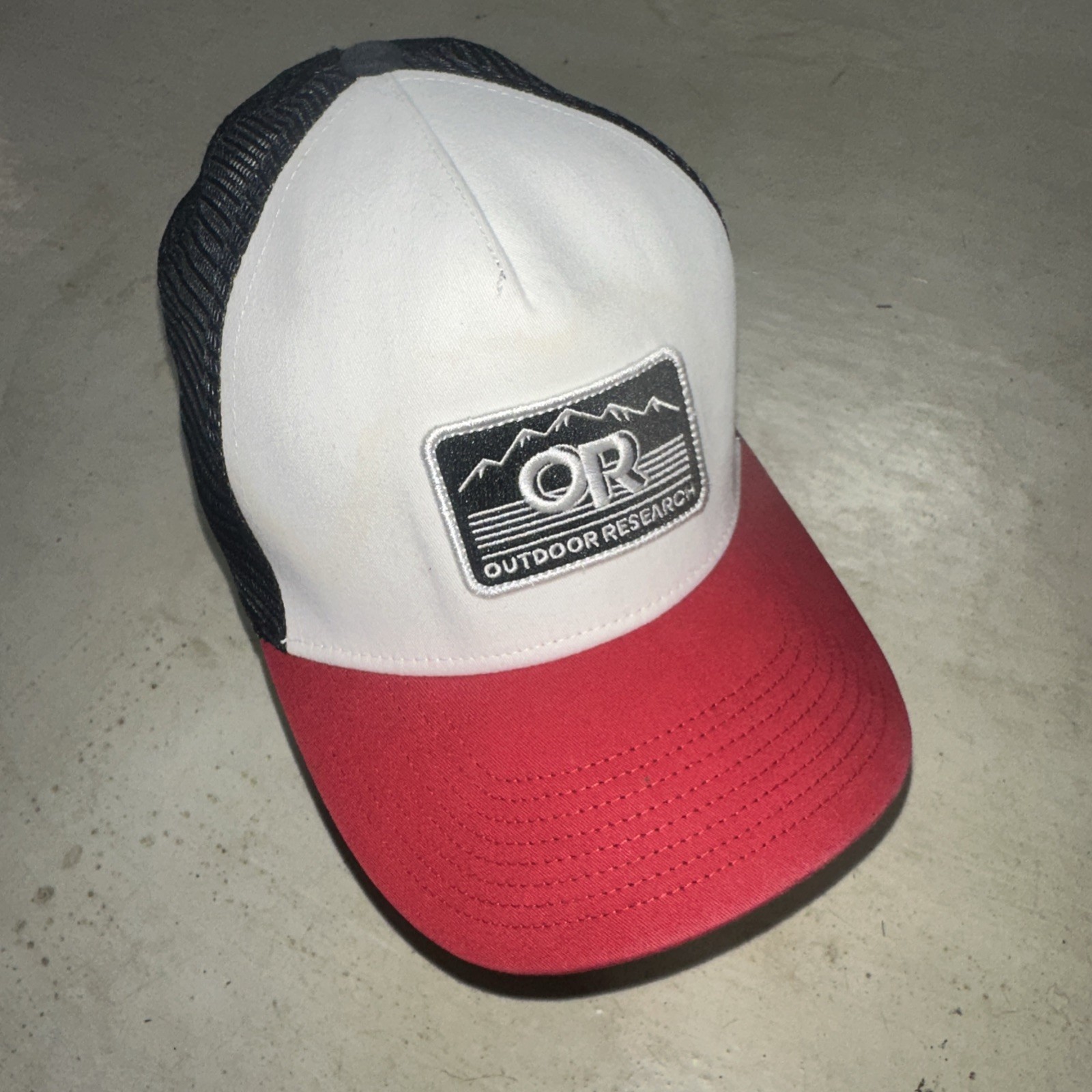 Outdoor Research Mid Profile Advocate Red White Mesh Trucker